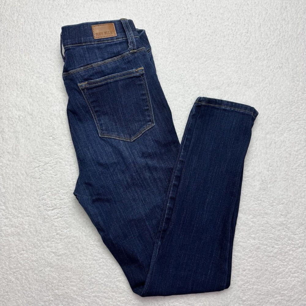 Judy Blue Jeans Women's 9/29 Denim Pull On Skinny Fit Mid Rise Dark Wash JB8846